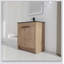 Armoire de salle de bain autoportante avec lavabo et 2 portes d'armoire à fermeture en douceur