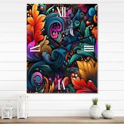 Yellow Buttercups Field Sunrise IV - Bohemian & Eclectic Wall Clock