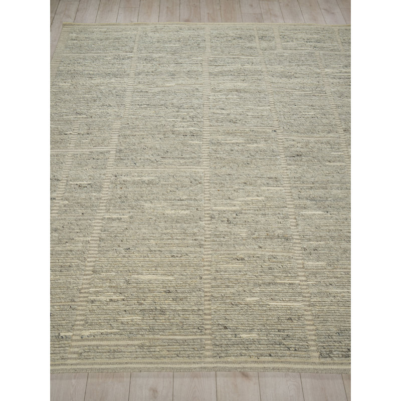 Alba Hand Knotted New Zealand Wool Gray Area Rug, 14'X18'