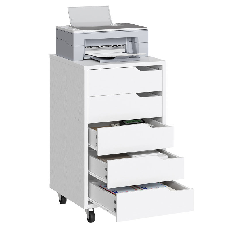 15.7"W 5-Drawer Mobile File Cabinet