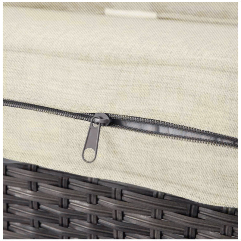 2-Piece Wicker Patio Conversation Set, Beige, Gray