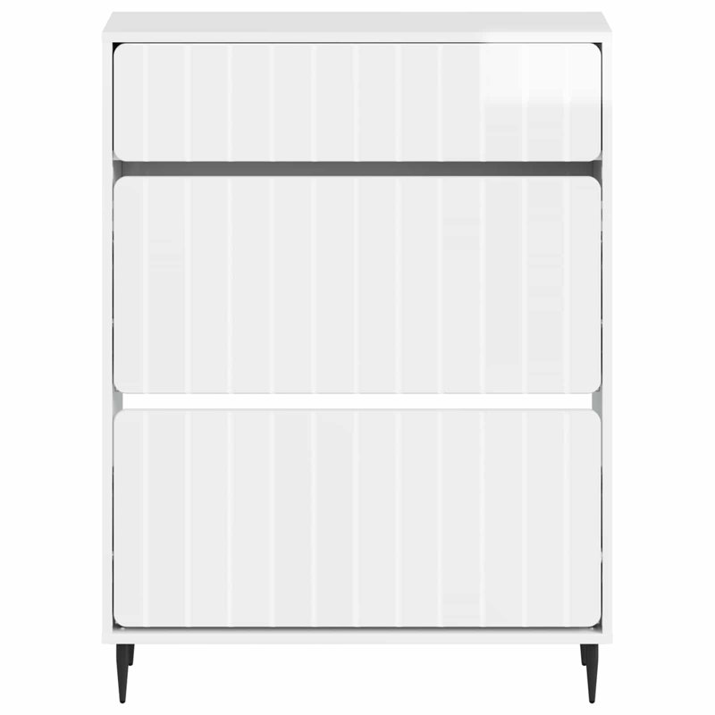 Shoe Storage, 103 cm H x 78 cm W x 24 cm D, High Gloss White