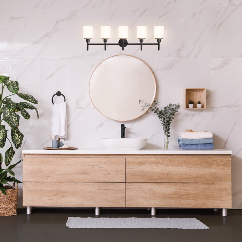 Éclairage pour meuble-lavabo Jorelys, 5, Noir mat