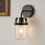 Dimmable Matte Black Armed Sconce With Clear Glass Shade (Bulb Not Included)-594100659-594100671