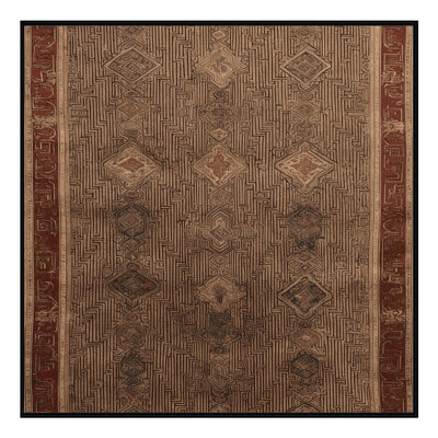 Machine Washable Art Deco Brown Area Rug