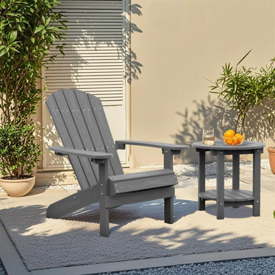 Chaise verte à texture de bois - Adirondack extérieur en plastique HiPS