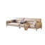 Causeuse-coussin modulaire en cuir véritable beige-349640897-349640955