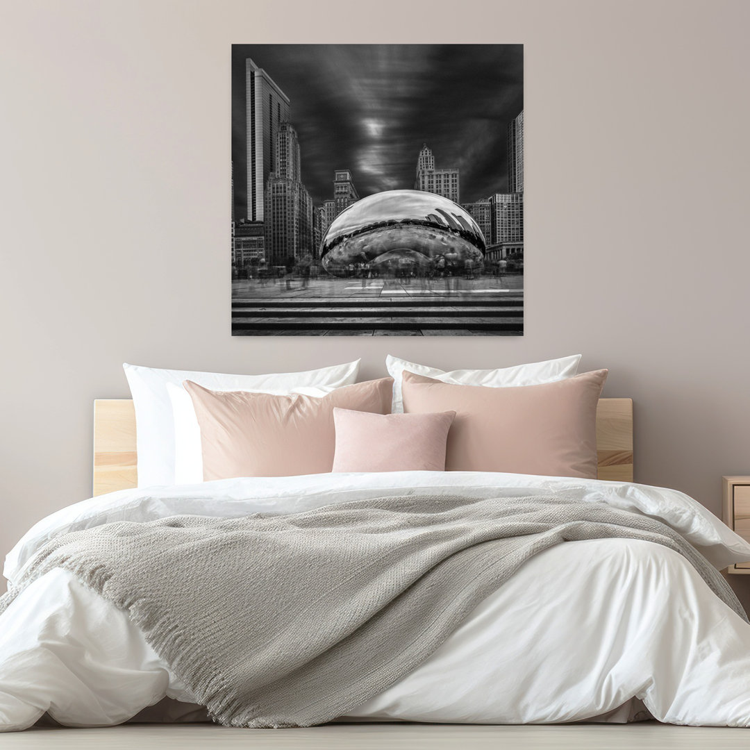 Cloud Gate Abstract Contemporary Architecture City Wall Art by Shelley Quarless - Wrapped Canvas Print