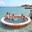 Quai flottant gonflable, plateforme de quai gonflable de 10 pi, tapis gonflable antidérapant avec sac de transport portable et échelle détachable, plate-forme flottante flottante pour la plage de l'océan, orange