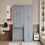 Grand lit escamotable mural avec placard, gris-1785025840