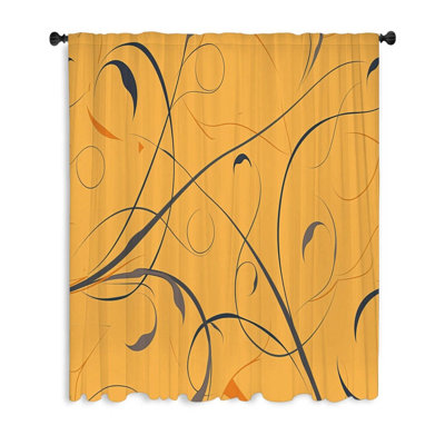 Floral Art Bathroom Sheer Curtain Single Panel