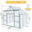 Serre en polycarbonate de 8 pi x 8 pi pour l'extérieur, avec base galvanisée, système de ventilation dans toutes les saisons, serre robuste, bonnes plantes d'extérieur-126198095