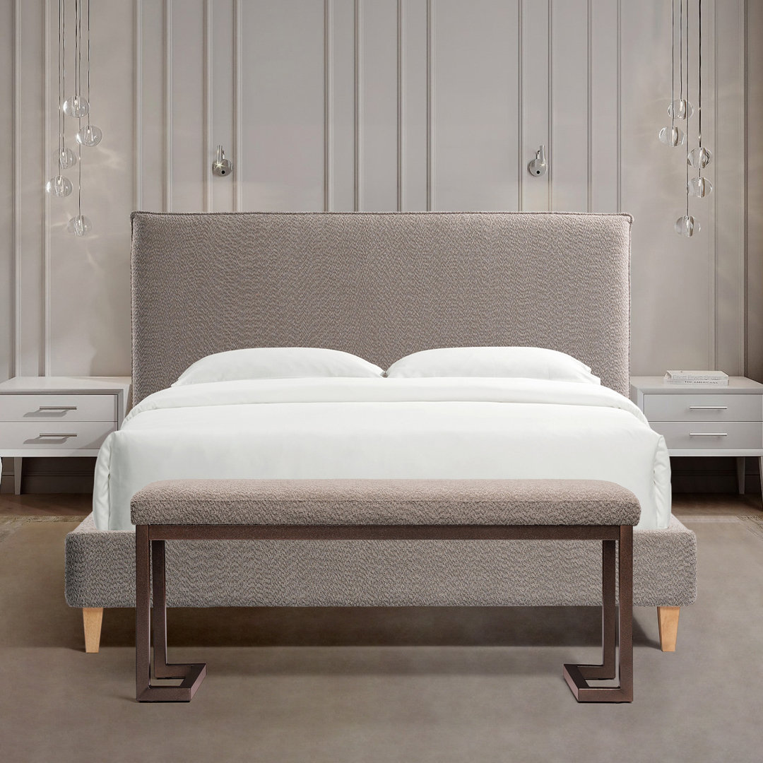 2-pieces Bedroom Sets , Queen Size Bed And Bench , White Healthomse 