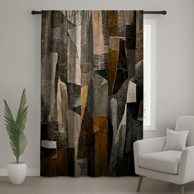 Abstract Window Curtains, Art Sheer & Blockout Curtains - 1 Panel