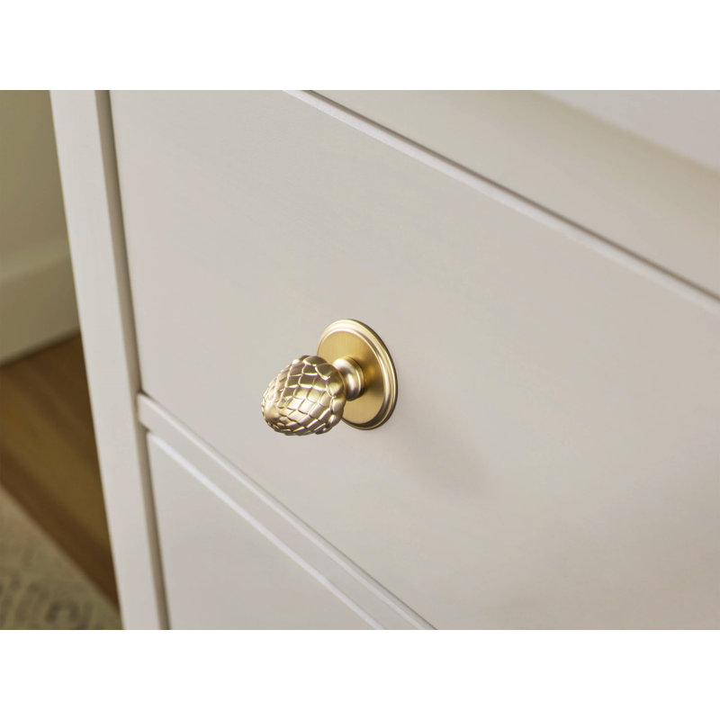 Bouton de fantaisie en forme de pomme de pin de 0,9 po de diamètre avec contre-plaque, Bronze champagne