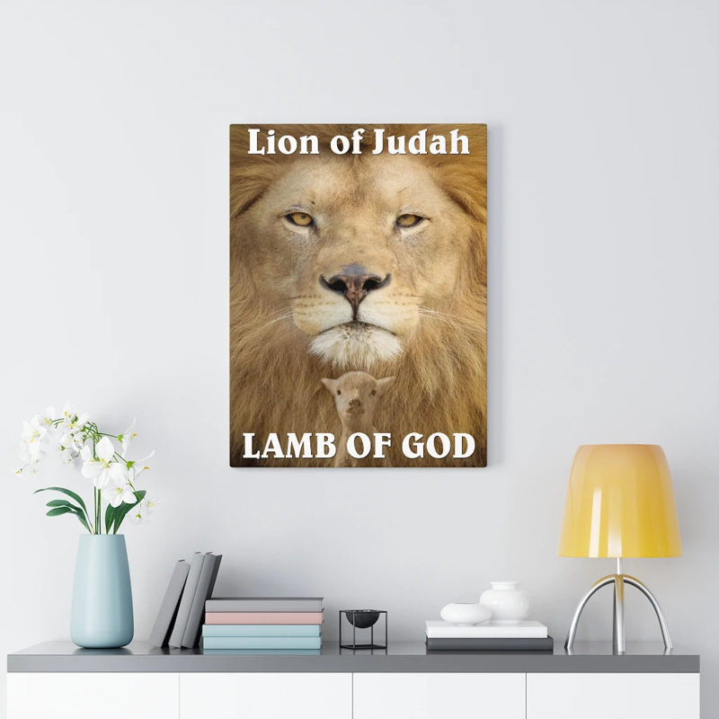 Lion Of Judah Lamb Of God - Wrapped Canvas Print, 41cm H x 30cm W