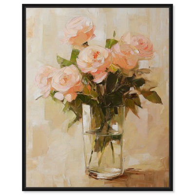Doux fleurs roses printanières sur toile par