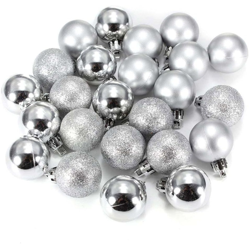 3cm Polyvinyl Chloride (PVC) Bauble, Silver