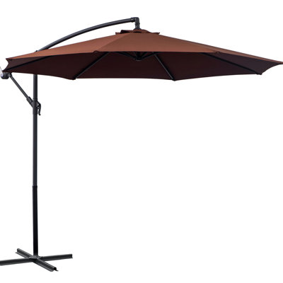 Parasol suspendu en porte-à-faux 10 'et abat-jour ajustable à 360 degrés avec support pour eau