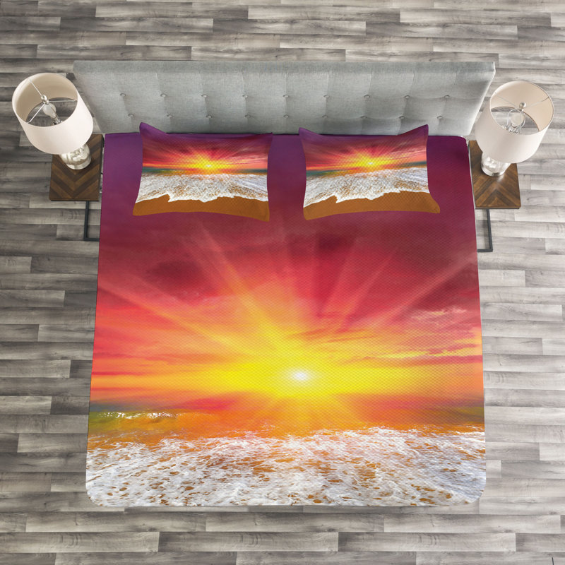 Purple/White/Brown 100% Microfibre Bedspread, 220 x 264 cm