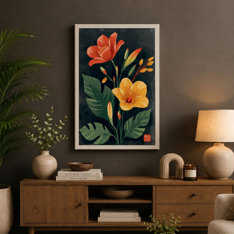 Study Botanical 1 Piece Wrapped Canvas Wall Art, 24x16 - 61.0 x 40.6 cm, White Border