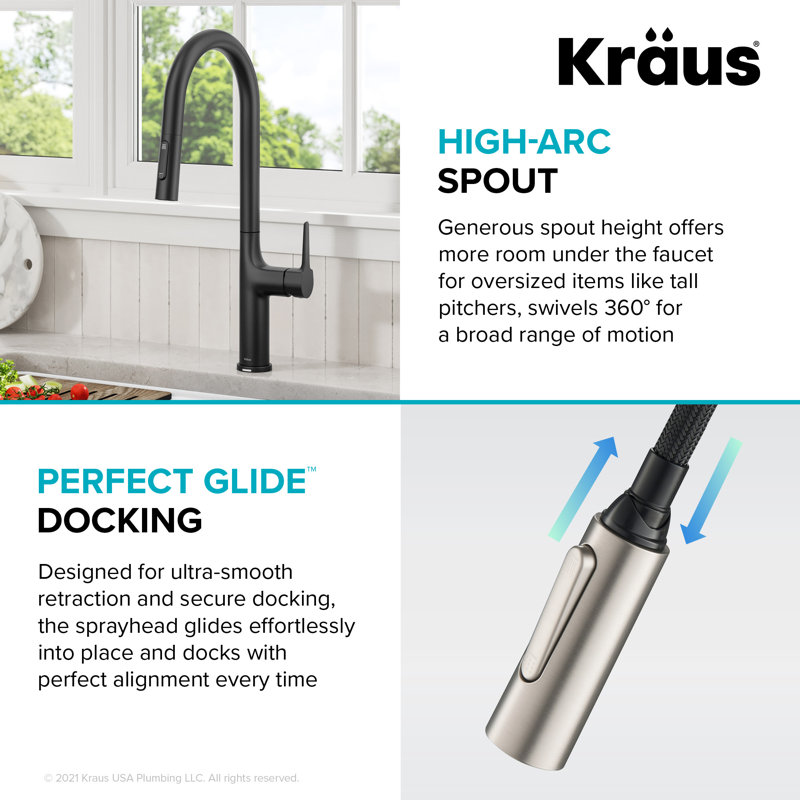 Pull Down Touch Single Handle Kitchen Faucet, Matte Black