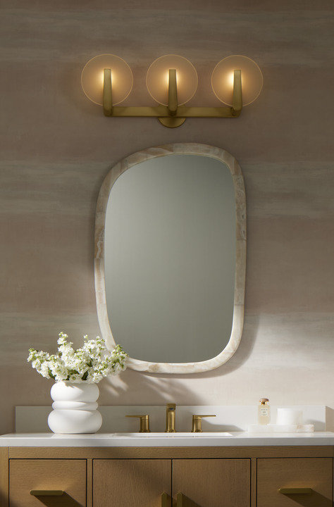 Hint Three-Light Sconce, Brushed Brass