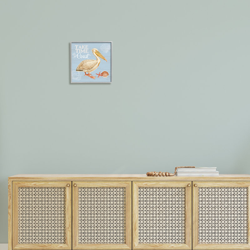 «Time to Coast Nautical Pun Pelican» par Katie pertiet - impression sur bois, H 12 po x l 12 po x P 1,5 po