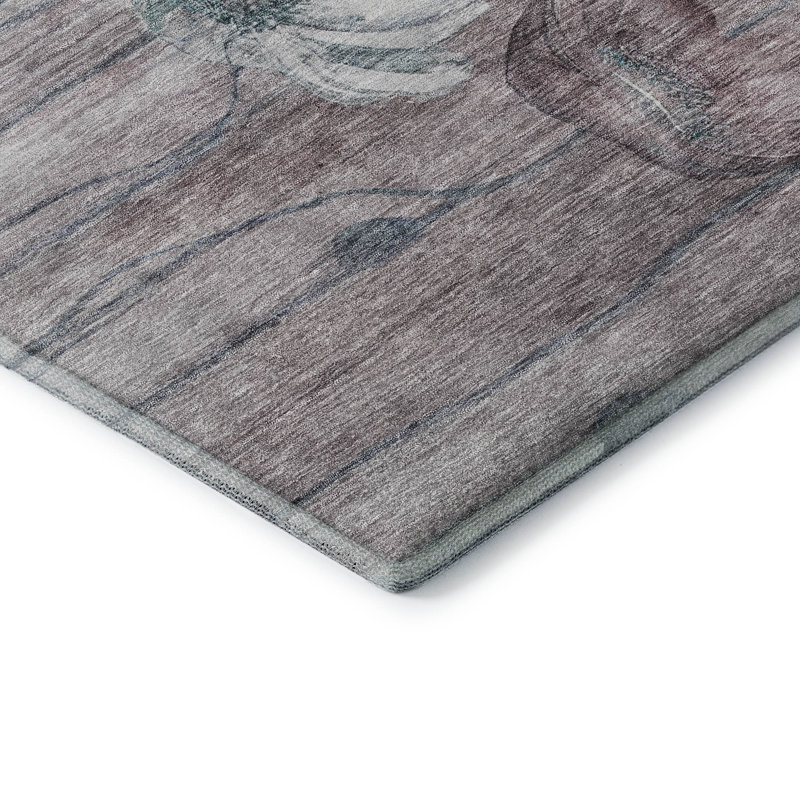 Premium Machine Washable Prisco Teal Rug, Round 8'