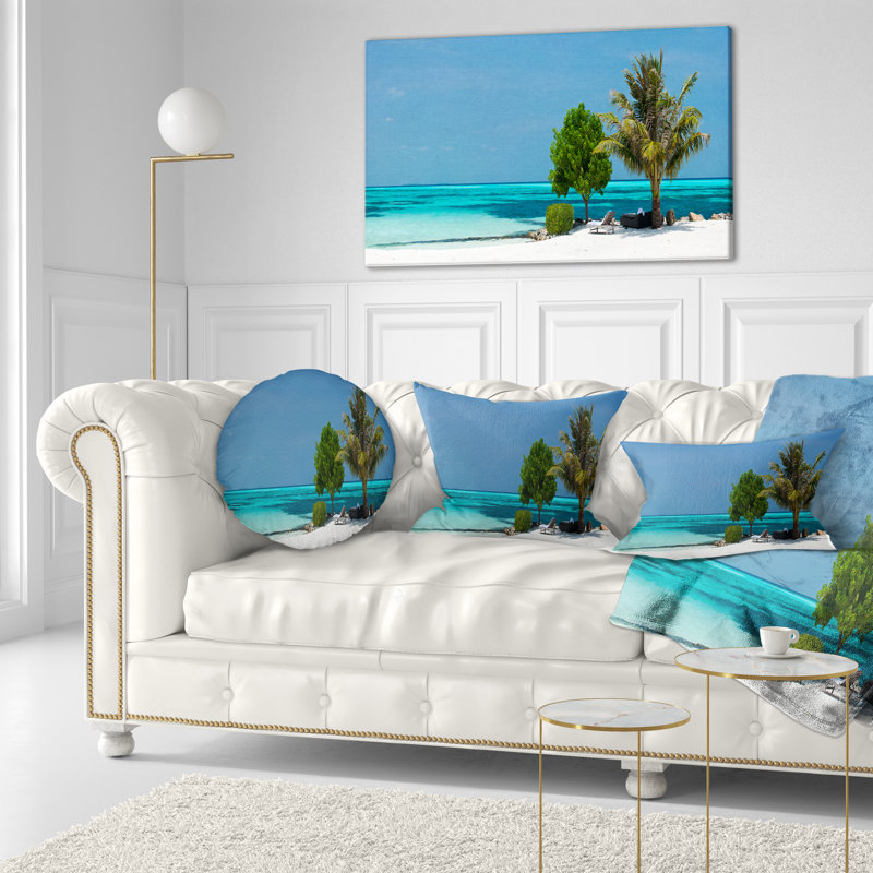 Plage avec sable blanc et eau turquoise - Coussin Sea & Shore