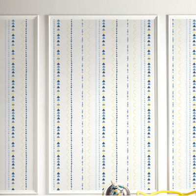Rouleau de papier peint à rayures volcaniques 33 pi x 20,5 po Horsforth