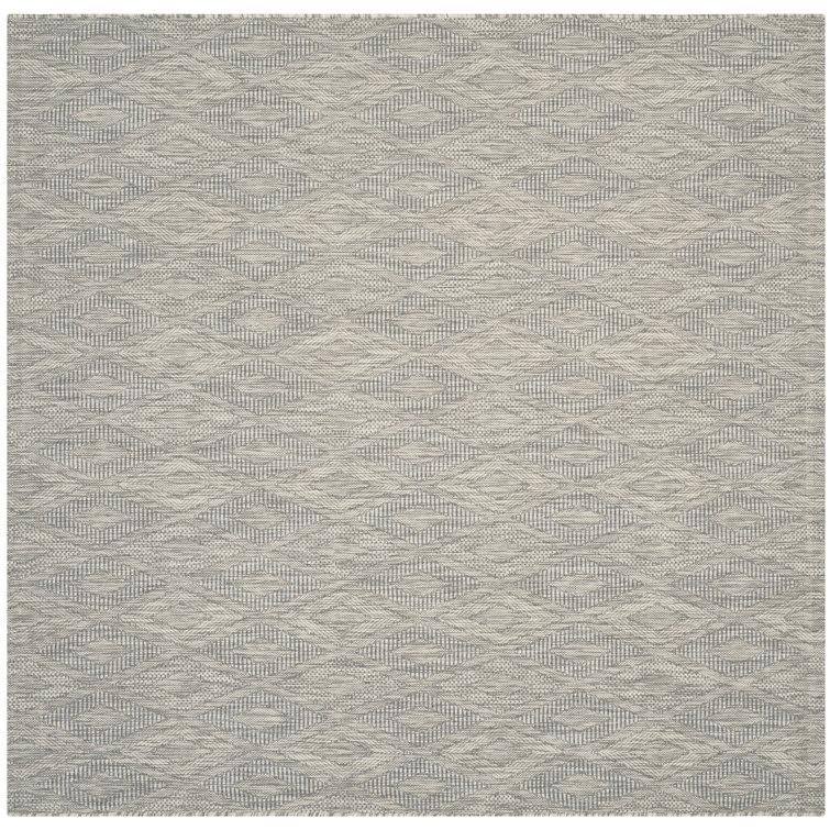 Geometric Gray/Wheat/Blue Indoor/Outdoor Area Rug