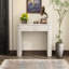 Entryway Table, Fluted Design, Oval Top, 2 Drawers for Entryway - Champagne White