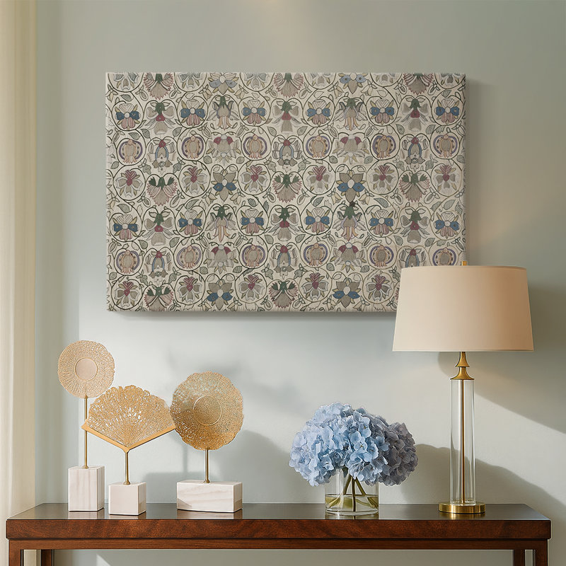 Motif floral répétitif - William Morris - Toile tendue avec châssis-c. Fin du 19e siècle, 8 x 12