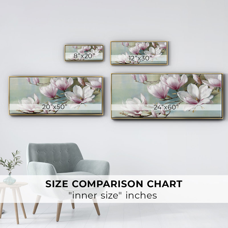 Magnolia Morning - toile encadrée, H 20 po x l 50 po