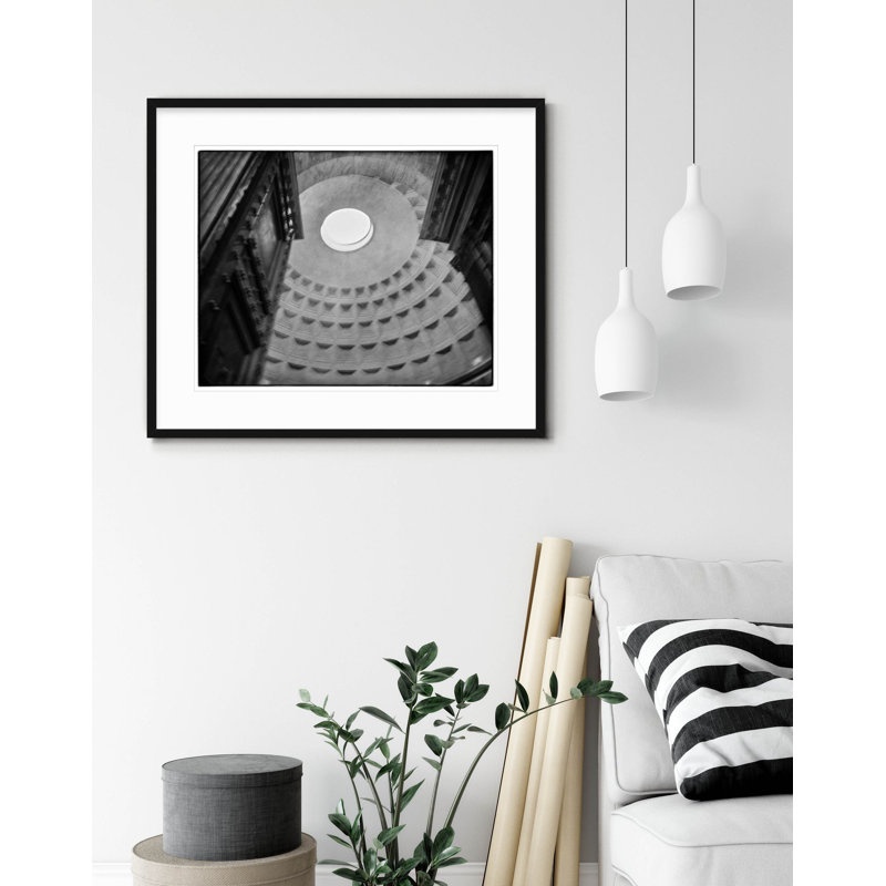 The Pantheon - Picture Frame Photograph on Paper , 36" H x 43" W, Black Framed