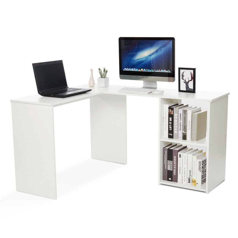 Upsilon L-Shape Computer Desk, White