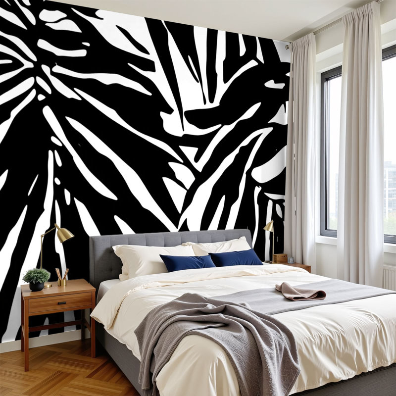 Papier peint adhésif auto-adhésif moderne l 96 po x H 69 po Peel and Stick pour chambre à coucher, L 96 po x l 69 po