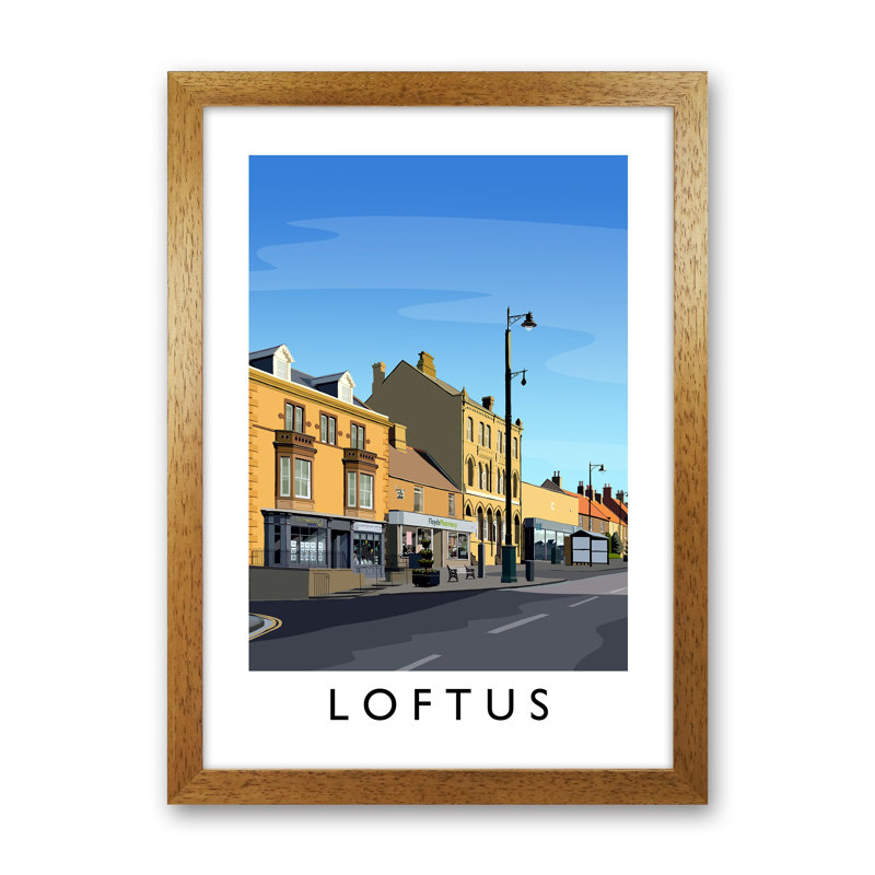 Loftus 3 Portrait by Richard O'Neill - Print, 46cm H x 34cm W x 3cm D, Brown Framed