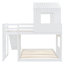 Lit superposé en bois Eon Modern Farmhouse avec loft, glissade, échelle et garde-corps