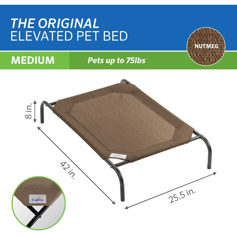 Daisha Nylon Pet Bed, Medium (25.5" W x 43.5" D x 8" H), Brown