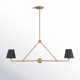Kinston 2 Light Metal Dimmable Linear Chandelier