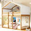 Lit superposé simple en bois avec tente-124917813