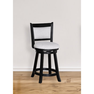 Tabouret pivotant à hauteur de comptoir 2 pièces, siège et repose-pieds rembourrés, structure noire, style moderne pour la hauteur des tabourets de meubles de salle à manger, coin cuisine contemporain