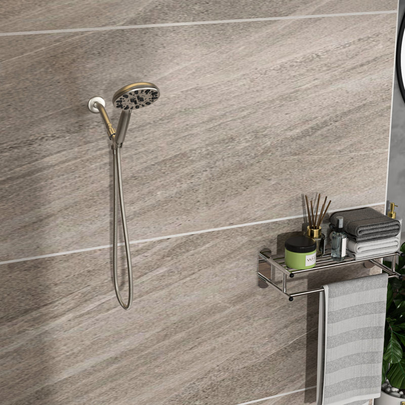 7 Hand Shower In Brushed Nickel Finish - 4.7-inch Head, 59-inch Hose, Adjustable Holder For Optimal Bathing Delight Pleasure