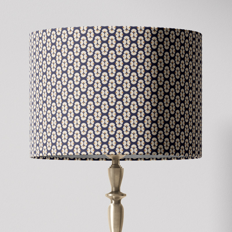 Abat-jour tambour Armada, Bleu marine ; blanc, H 12 po x l 16 po x P 16 po