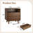 Angela Walnut Nightstand with Open Shelf & 2 Drawers, Bedside Table with Charging StationModern Walnut Design, 23.7"W x 15.8"D x 25"H-2030912486-2038501120