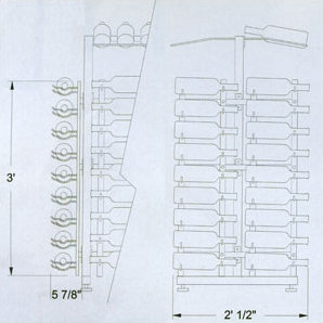 Freestanding Three Foot Island Endcap Platinum Series Wine Rack