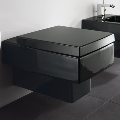 Vero Dual-Flush Square/Rectangular Wall-Mount Toilet with Glazed Surface (Seat Not Included)