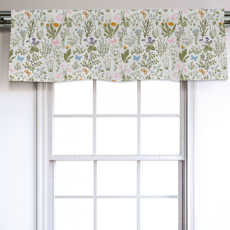 Sateen Floral Ruffled Window Valance